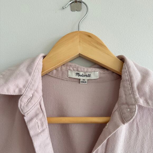 Madewell Breezewoven Beachside Shirttail Short Sleeve Button Up Shirt Blush XS - Picture 4 of 7
